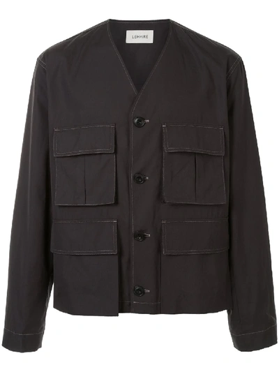 Shop Lemaire Boxy Multi-pocket Jacket In Grey