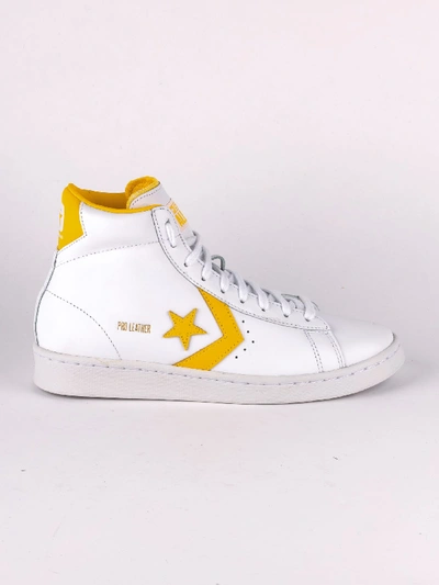 Shop Converse Pro Leather In White/amarillo/white