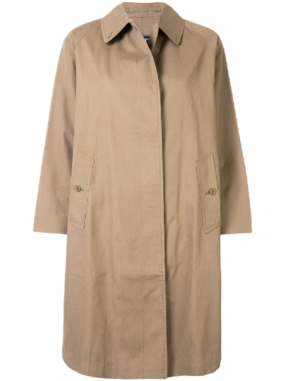 Pre-owned Burberry 1990s Midi Length Trench Coat In Brown