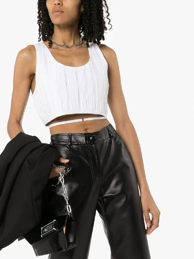 Shop Markoo Pleated Crop Top In White