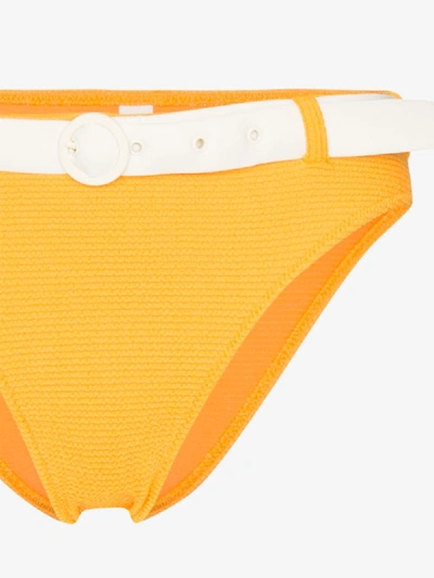 Shop Solid & Striped Rachel Belted Bikini Bottoms In Orange