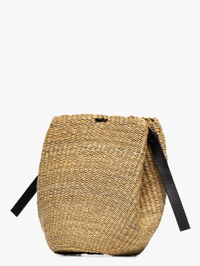 Shop Inès Bressand Neutral Akamae N.23 Straw Bucket Bag In Neutrals