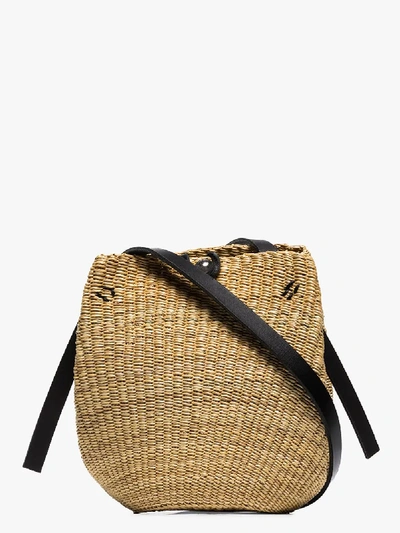 Shop Inès Bressand Neutral Akamae N.23 Straw Bucket Bag In Neutrals