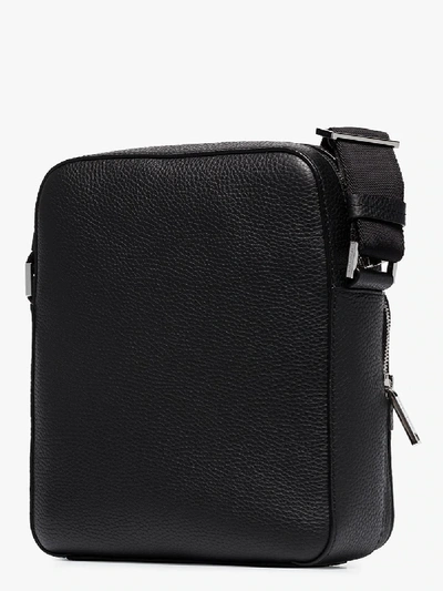 Shop Hugo Black Crosstown Leather Shoulder Bag
