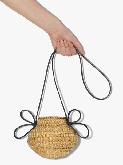 Shop Inès Bressand Neutral Akamae N.18 Straw Bucket Bag In Neutrals