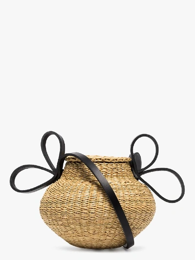 Shop Inès Bressand Neutral Akamae N.18 Straw Bucket Bag In Neutrals