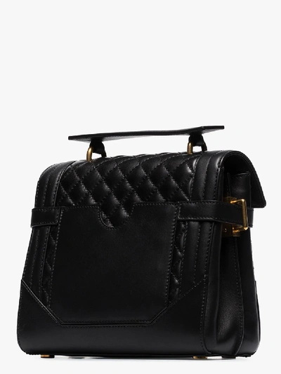 Shop Balmain Black B-buzz 23 Quilted Leather Shoulder Bag