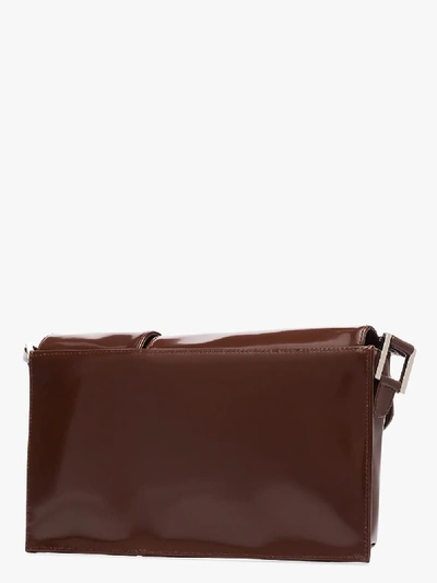 Shop By Far Brown Billy Patent Leather Shoulder Bag