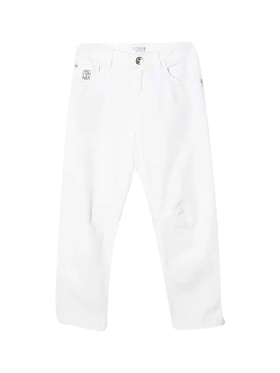 Shop Brunello Cucinelli White Jeans In Denim
