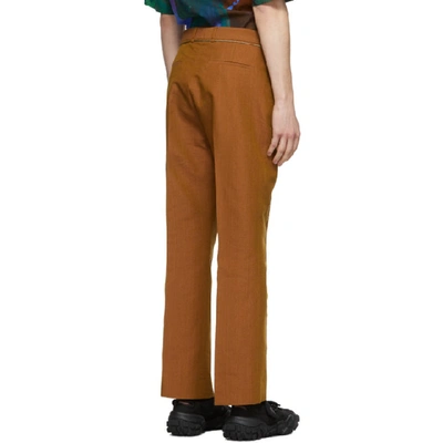 Shop Acne Studios Orange Bootcut Trousers In Apricotoran