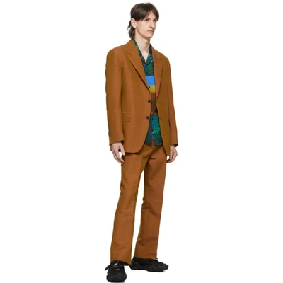 Shop Acne Studios Orange Bootcut Trousers In Apricotoran