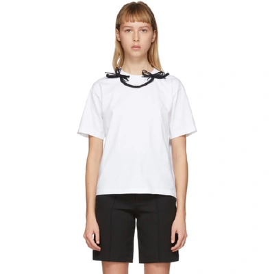 Shop Shushu-tong White & Black Bow T-shirt In Bw100 Blk/w