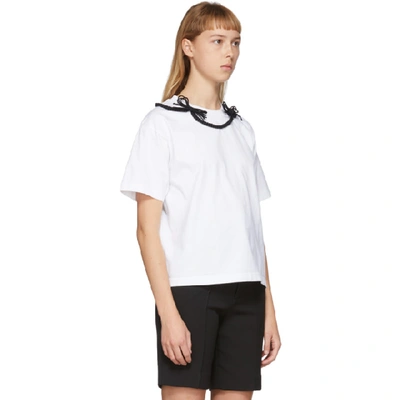 Shop Shushu-tong White & Black Bow T-shirt In Bw100 Blk/w