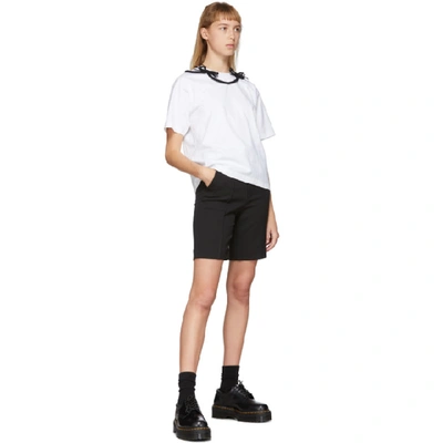 Shop Shushu-tong White & Black Bow T-shirt In Bw100 Blk/w