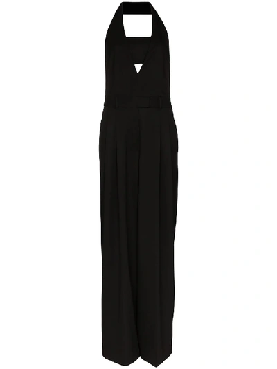 Shop Tom Ford Halter Neck Wide Leg Jumpsuit In Black