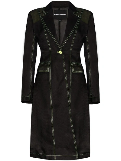 Shop Angel Chen Waffle Sheer Coat In Black