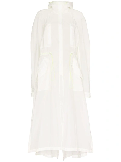 Shop Angel Chen Tiger Embroidered Oversized Coat In White
