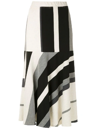 Shop Alcaçuz Striped Flared Skirt In Multicolour