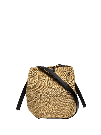 NEUTRAL PLEATED STRAW BAG