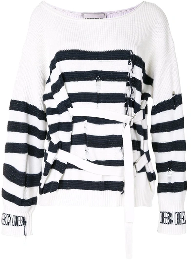 Shop Iceberg Ripped Belted Jumper In White