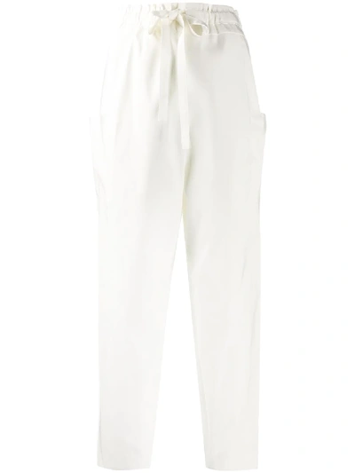 Shop Maison Rabih Kayrouz Side-pocket Tapered Trousers In White