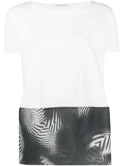 Shop Stefano Mortari Printed Mesh-panelled T-shirt In White
