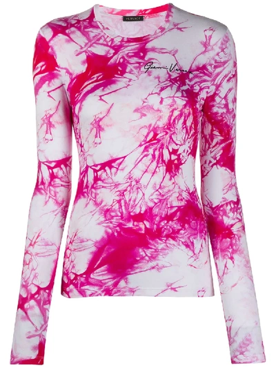 Shop Versace Tie-dye T-shirt In Pink