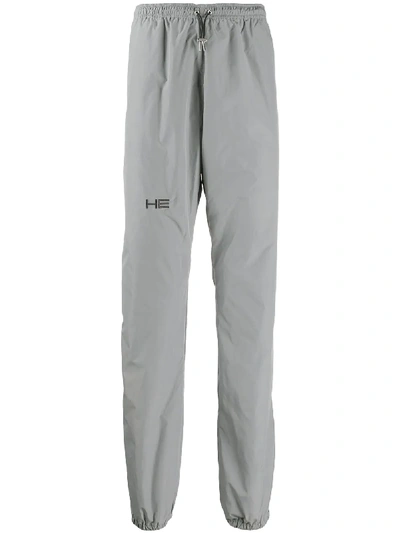 Shop Heliot Emil Elasticated Drawstring Track Pants In Grey