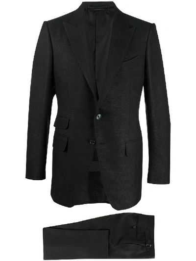 Shop Tom Ford Tailored Silk Suit Set In Black