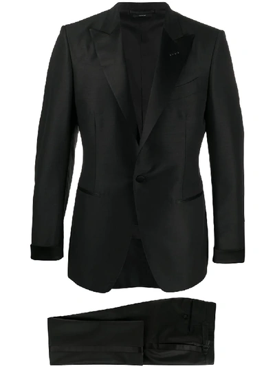 Shop Tom Ford Satin Panel Tuxedo In Black