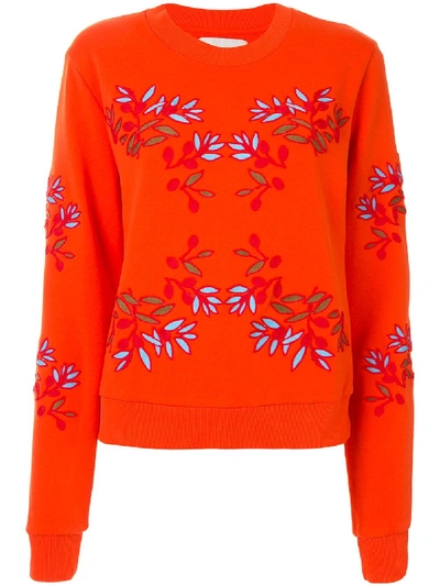 Shop Henrik Vibskov Embroidered Designer Jumper In Orange