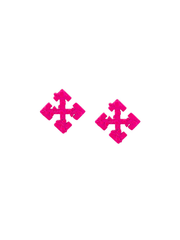 Off-white Arrows Earrings In Pink | ModeSens