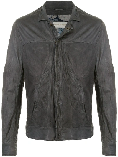 Shop Giorgio Brato Zipped Biker Jacket In Grey