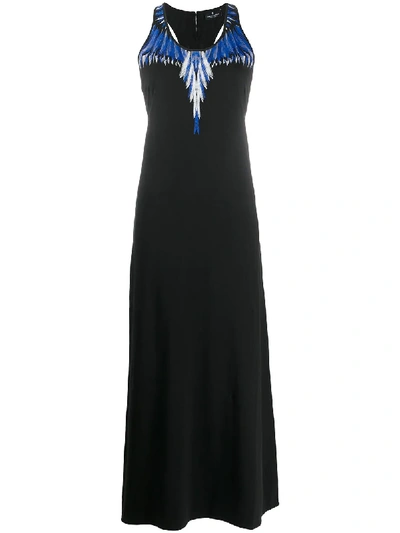 Shop Marcelo Burlon County Of Milan Sharp Wings Long Dress In Black