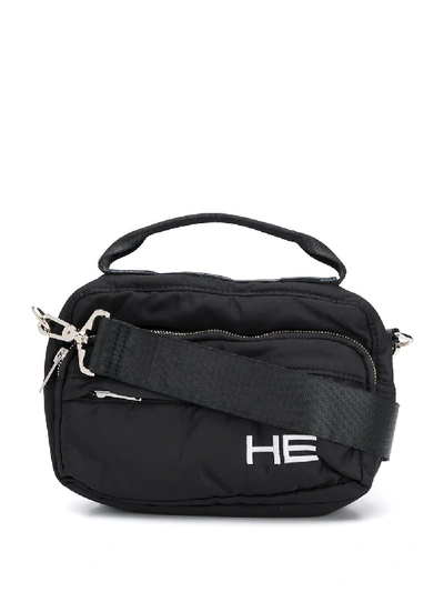 Shop Heliot Emil Logo Messenger Bag In Black