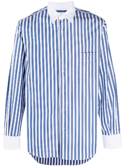 Shop Cobra Sc Striped Long-sleeve Shirt In Blue
