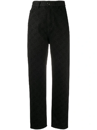 Shop Pinko Bird Print Straight Jeans In Black