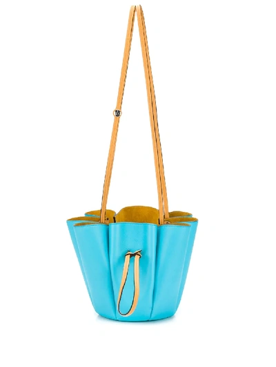Shop Lanvin Margeurite Bi-colour Bucket Bag In Blue