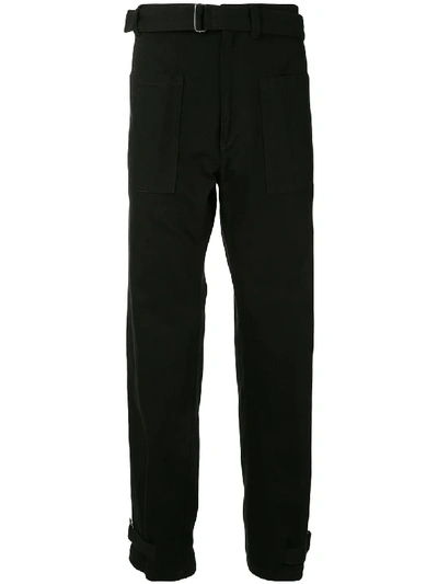Shop Ann Demeulemeester Belted Trousers In Black