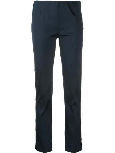 Shop P.a.r.o.s.h Slim-fit Satin Trousers In Blue