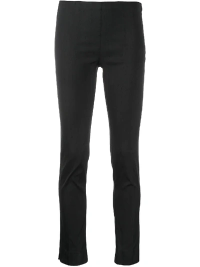 Shop P.a.r.o.s.h Slim-fit Satin Trousers In Black