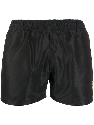 Shop Sss World Corp Embroidered Logo Swim Shorts In Black