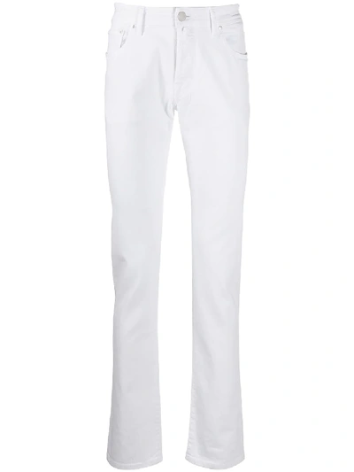 Shop Jacob Cohen Mid-rise Slim Jeans In White