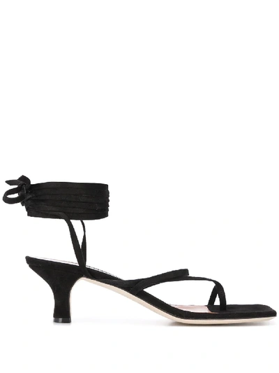 Shop Paris Texas Suede Thong-strap 45mm Sandals In Black