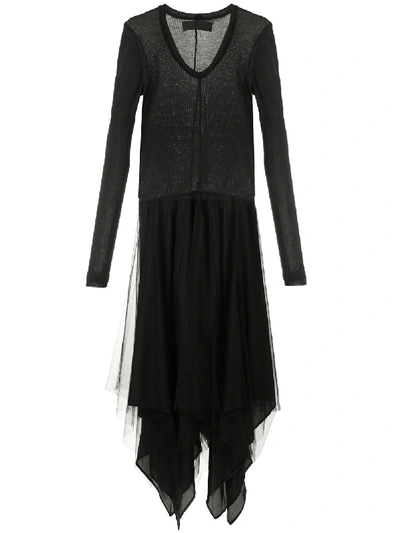 Shop Marc Le Bihan Tulle-panelled Dress In Black