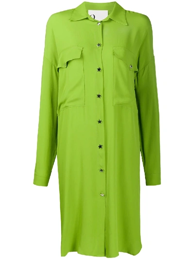 Shop 8pm Oversized Shirt Dress In Green