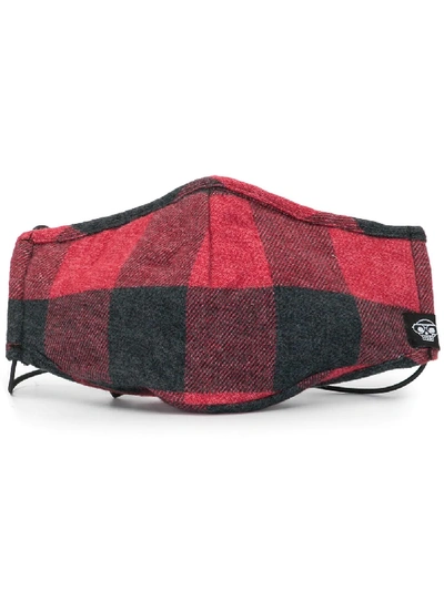 Shop Mostly Heard Rarely Seen Check Print Mask In Red