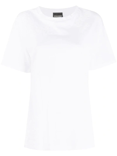 Shop Ermanno Ermanno Lace Embroidered T-shirt In White
