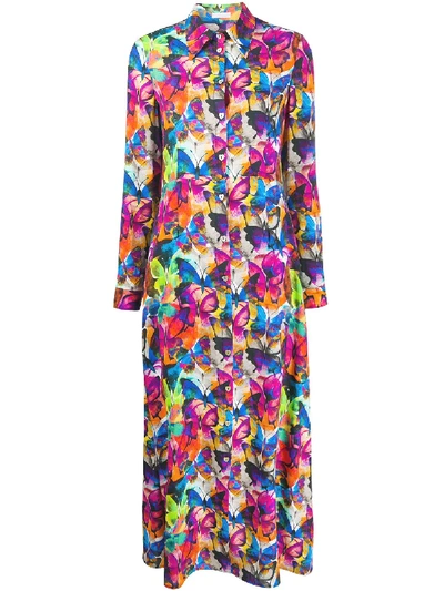 Shop 813 Lucrezia Butterfly-print Shirt Dress In Pink