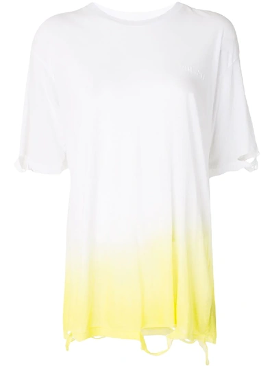 Shop Ben Taverniti Unravel Project Gradient Effect T-shirt In White